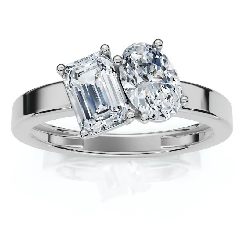 Toi Et Moi 1Ct Diamond Ring 14K Gold Lab Grown 1