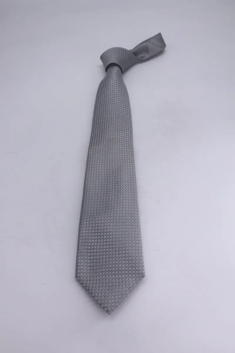 Tom Ford Micro Dotted Necktie In Grey Silk Cotton 2