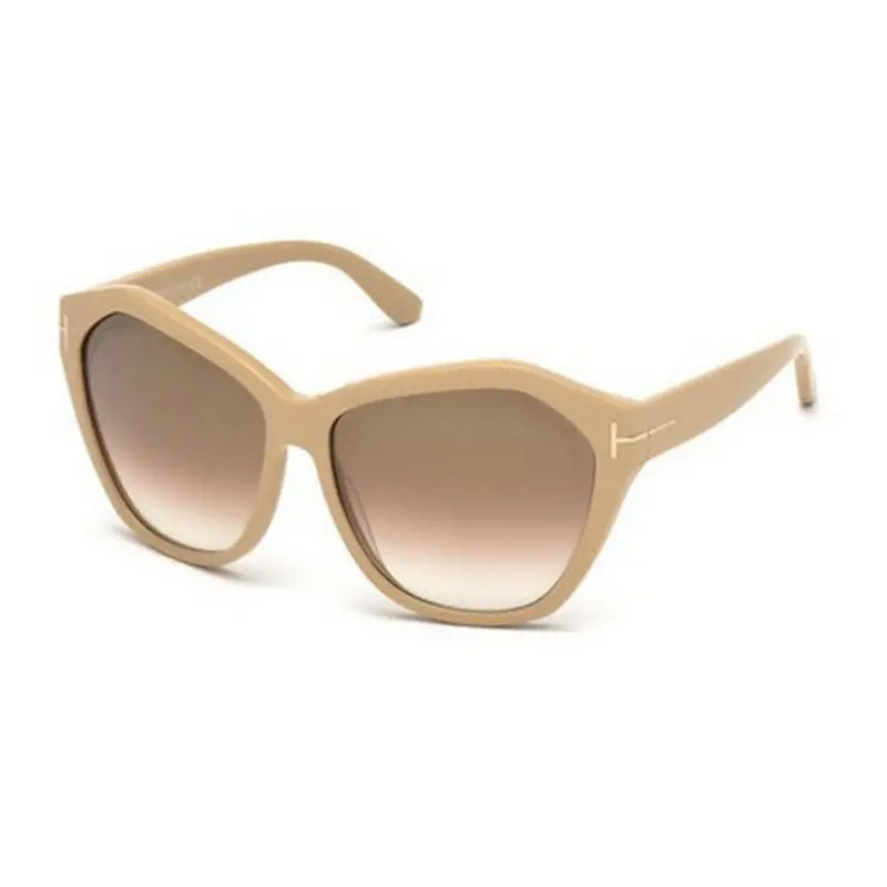 Tom Ford Sunglasses Cat Eye Full Rim, Pink Nude Frame And Brown Gradient Mirror Lens Ft031772l 1