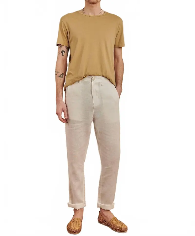 Tonga Linen Trousers In Bone 1