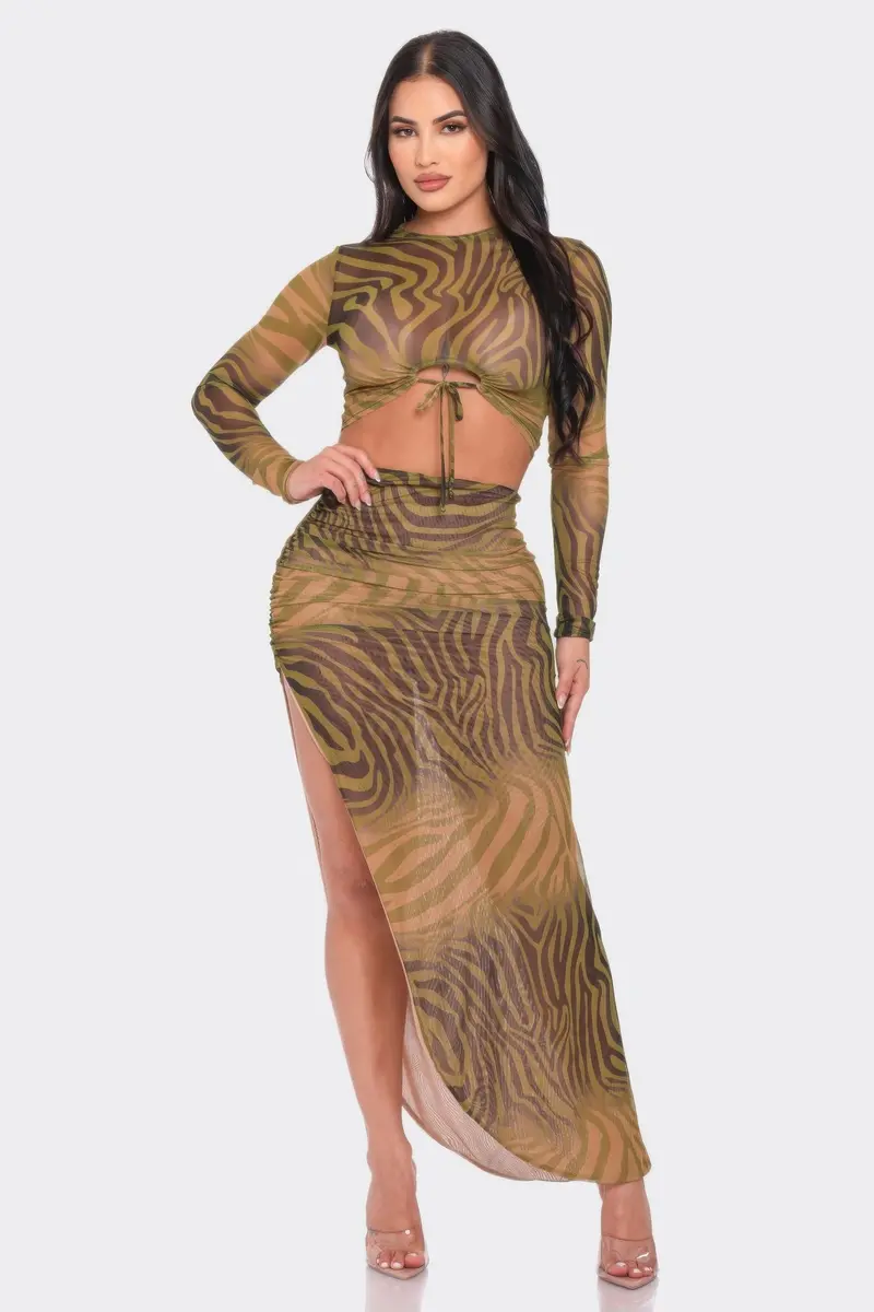 Top And Long Skirt Set 1