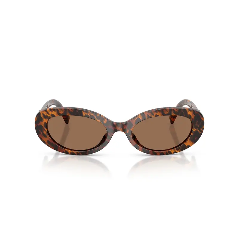 Tortoiseshell Oval Sunglasses With Gold Emblem 1