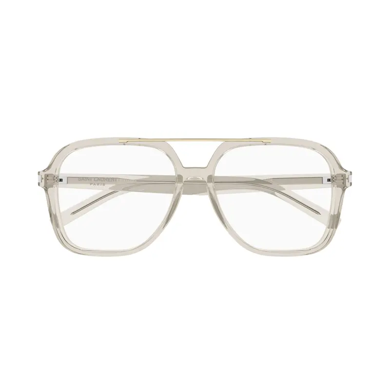 Translucent Square Frame Sunglasses With Gold Accent 1