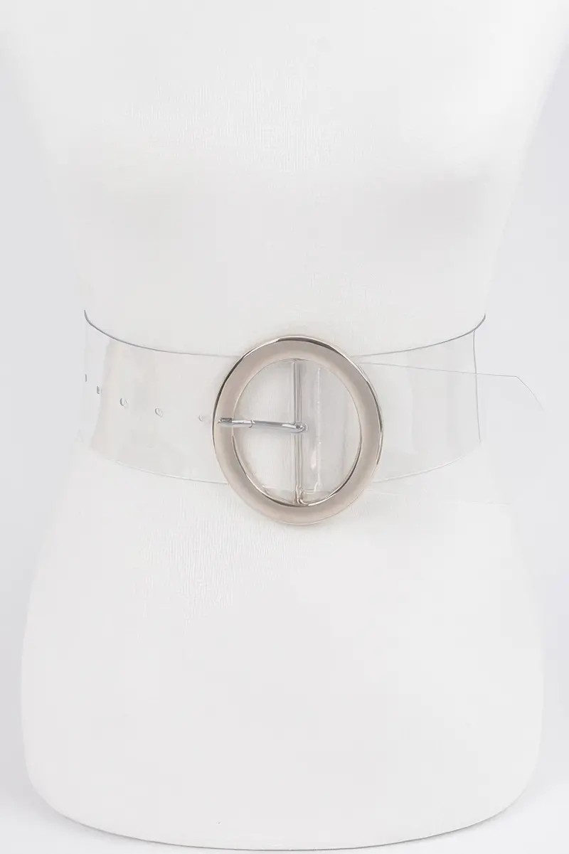 Transparent Round Buckle Belt 1