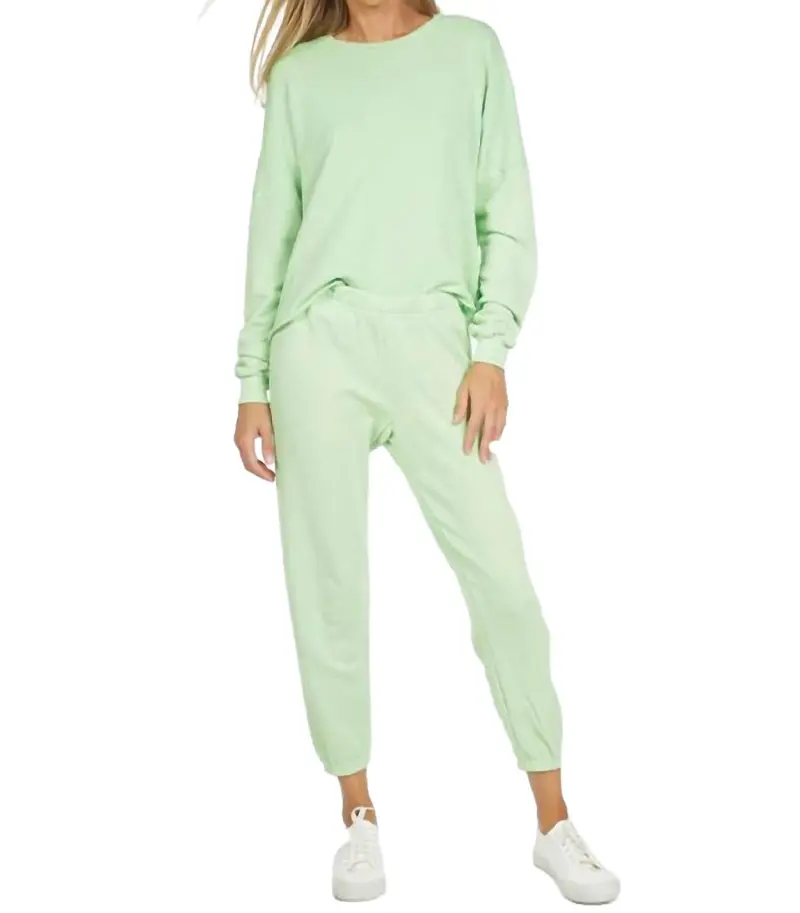 Travis Crop Pullover In Slime Green 1