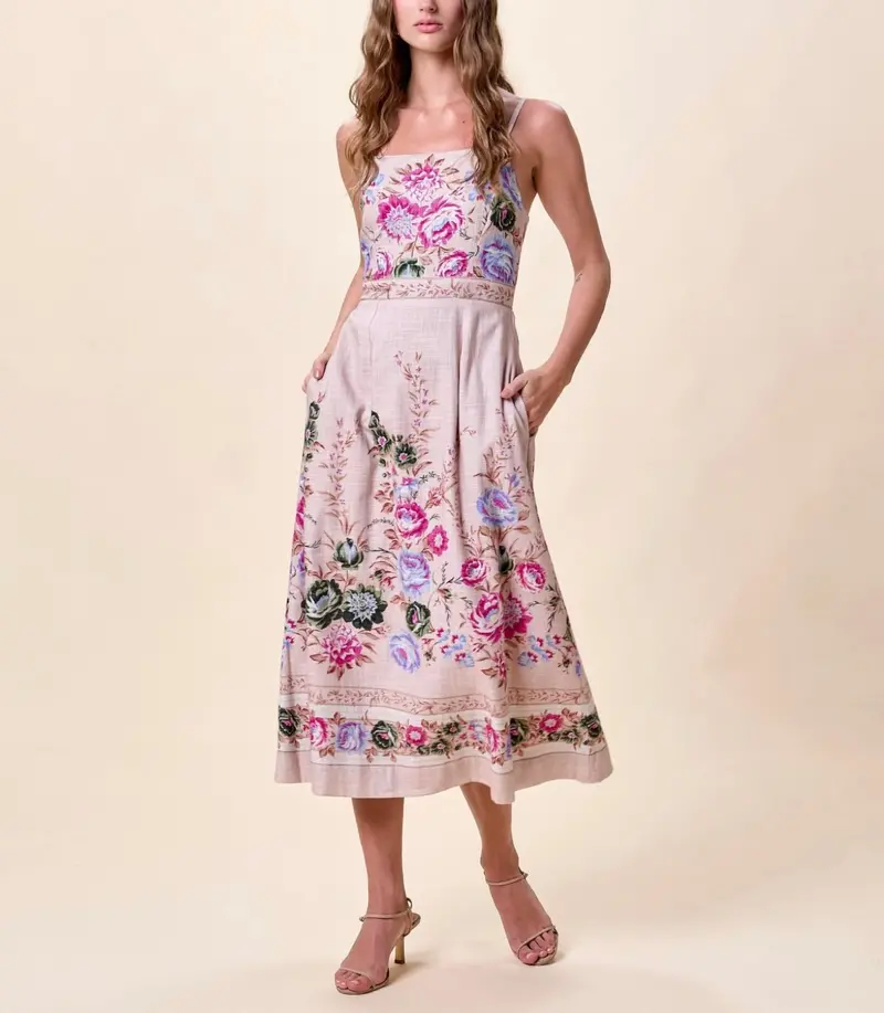 Trina Ankle Dress In Silva Print 1