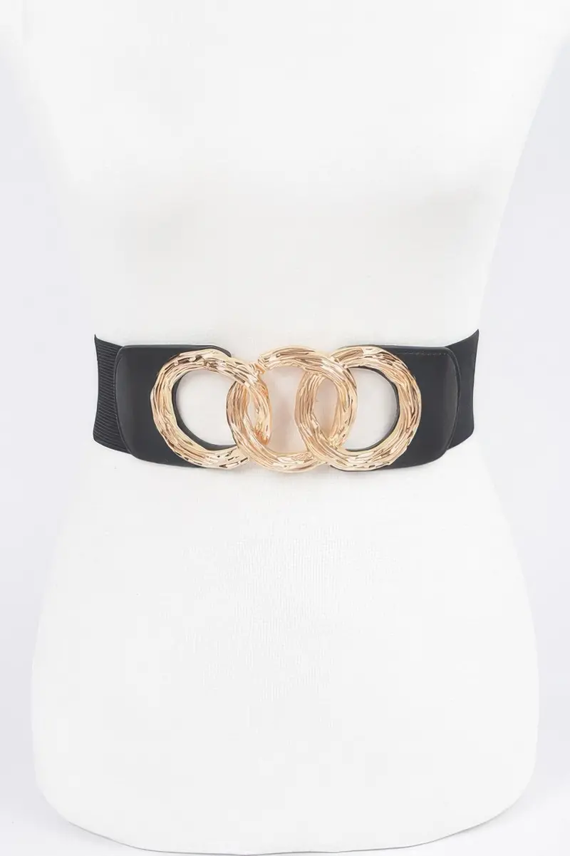 Triple O Ring Buckle Elastic Belt 1