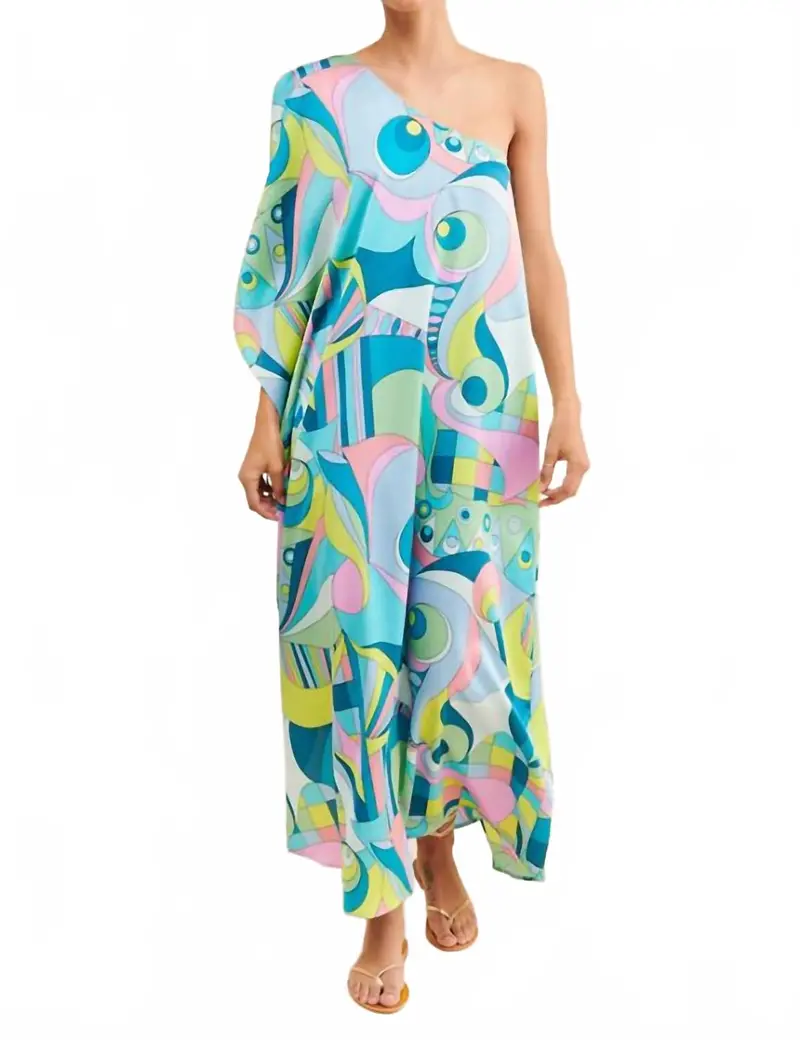 Tropez One Shoulder Flowy Maxi Dress In Go Go Luxe 1