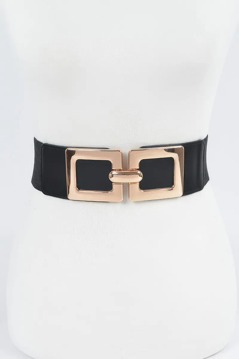 Two Square Buckle Elastic Belt 1