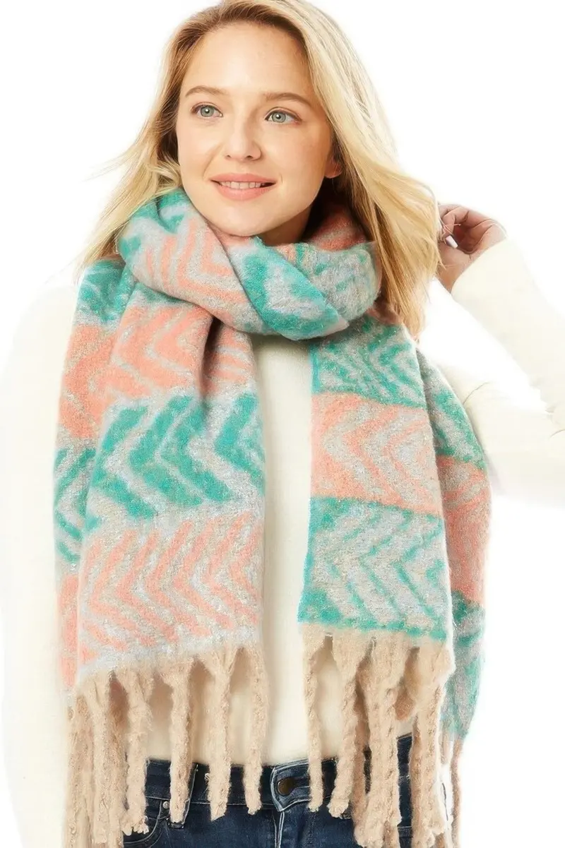 Two Toned Fringe Scarf 1