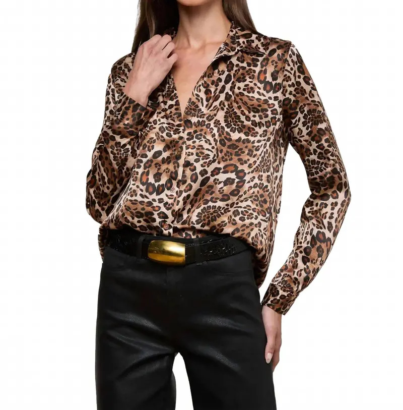 Tyler Long Sleeve Blouse In Cinnamon 1