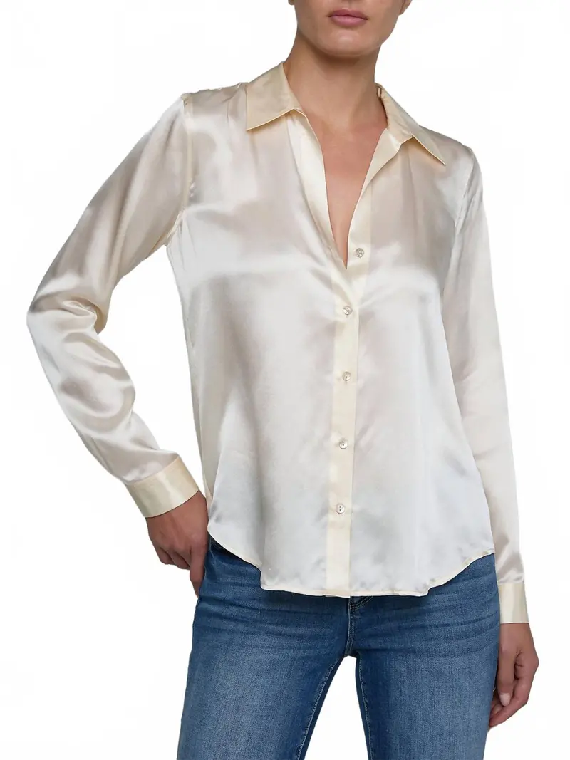 Tyler Silk Blouse In Ecru 1
