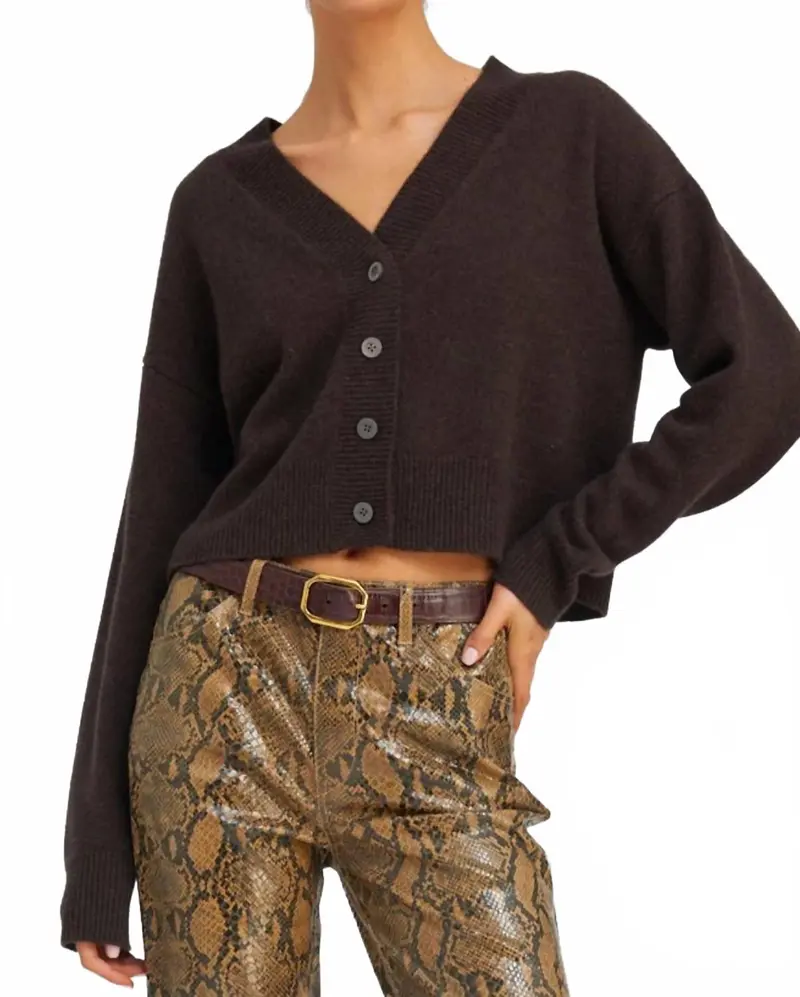 Ultra Soft Mia Cardigan In Coffee 1