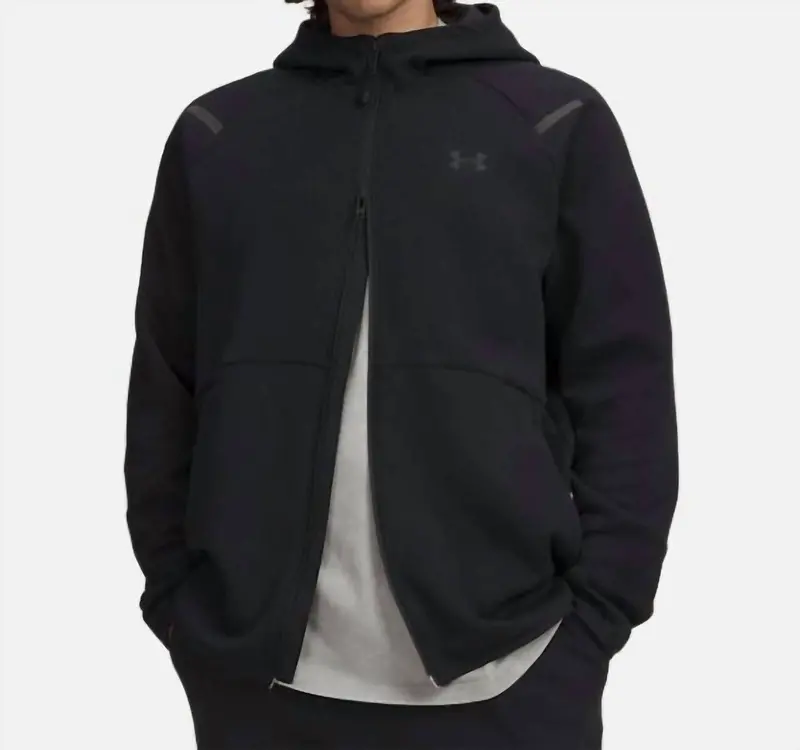 Unstoppable Fleece Full Zip Hoodie In Black 1