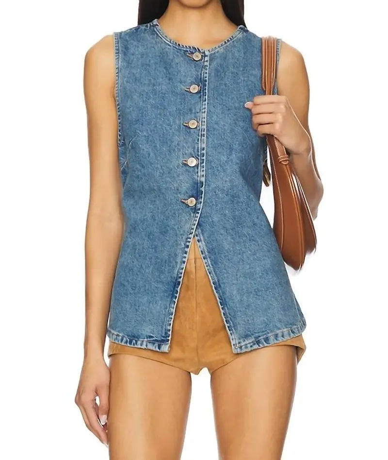 Up To Date Trendy Vest In Denim 1
