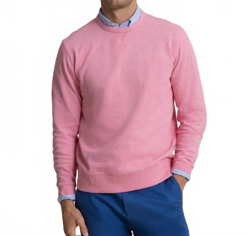 Upper Deck Crew Sweater In Heather Sea Pink 1