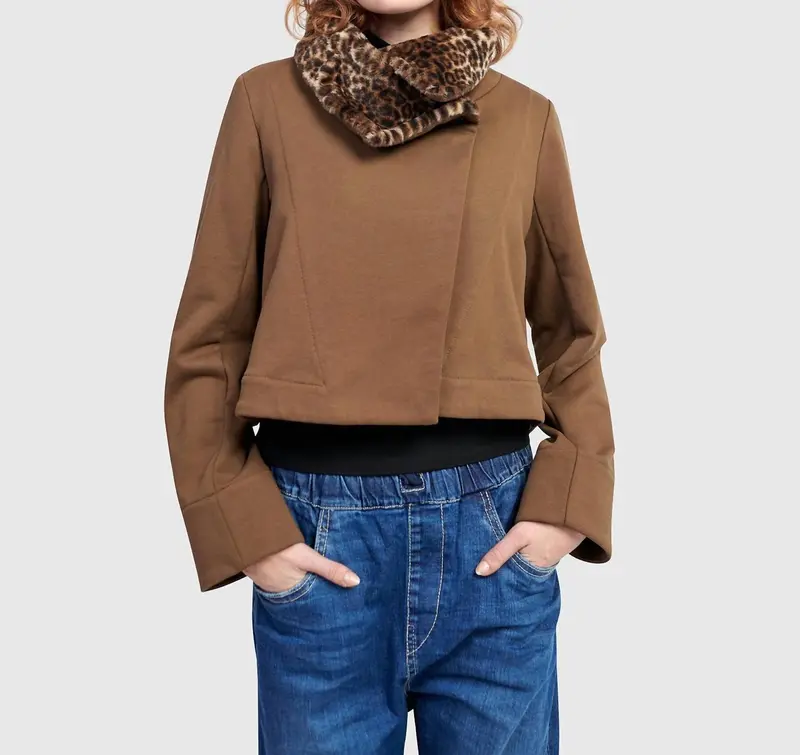 Urban Snug Moto Jacket In Camel 1