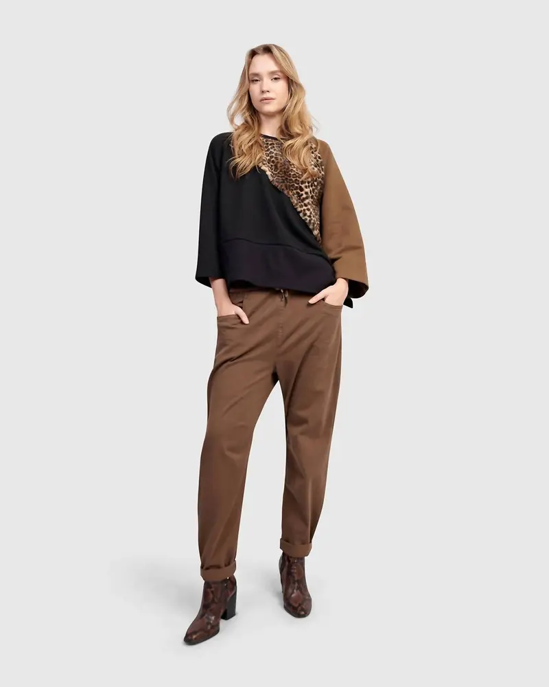 Urban Wildling Crewneck Top In Mix 1