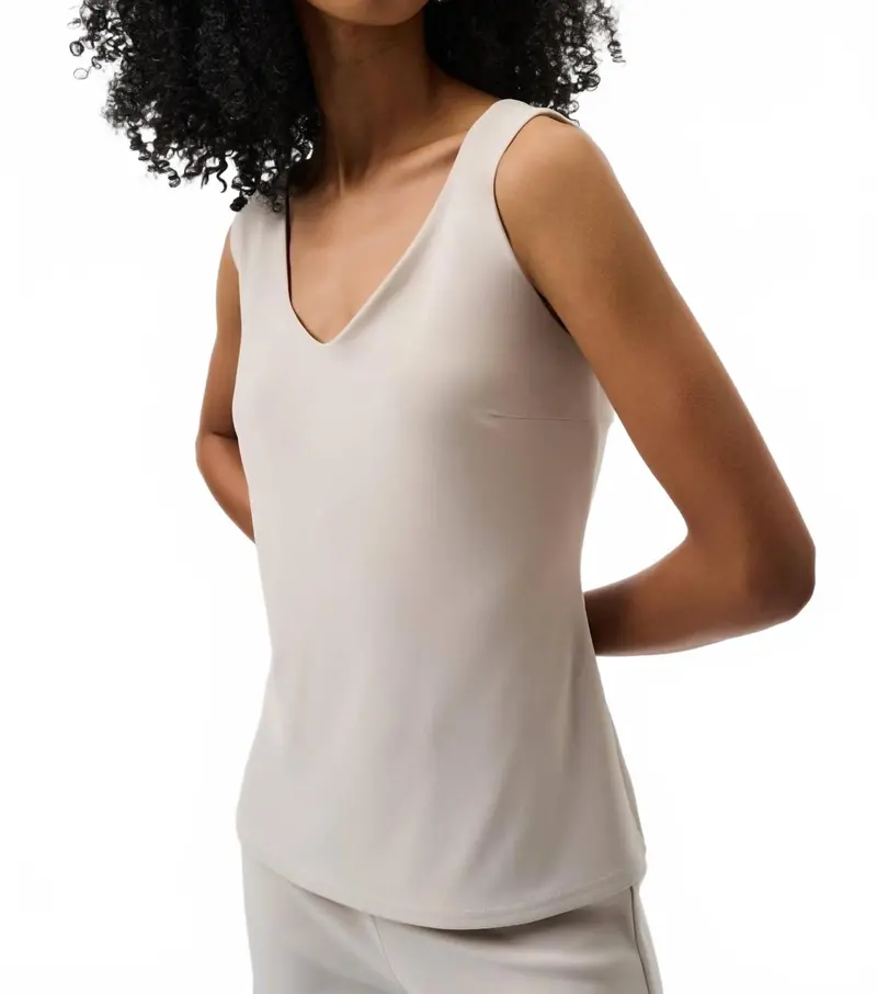 V-Neck Camisole Top In Moonstone 1