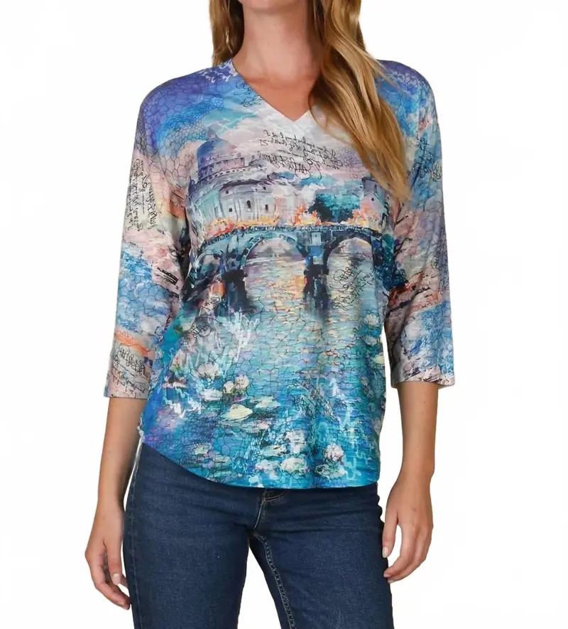 V Neck Knit Top In Royal,Black,White 1