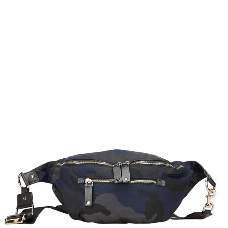 Valentino Camouflage Navy Nylon Fanny Pack (Pre-Owned) 1