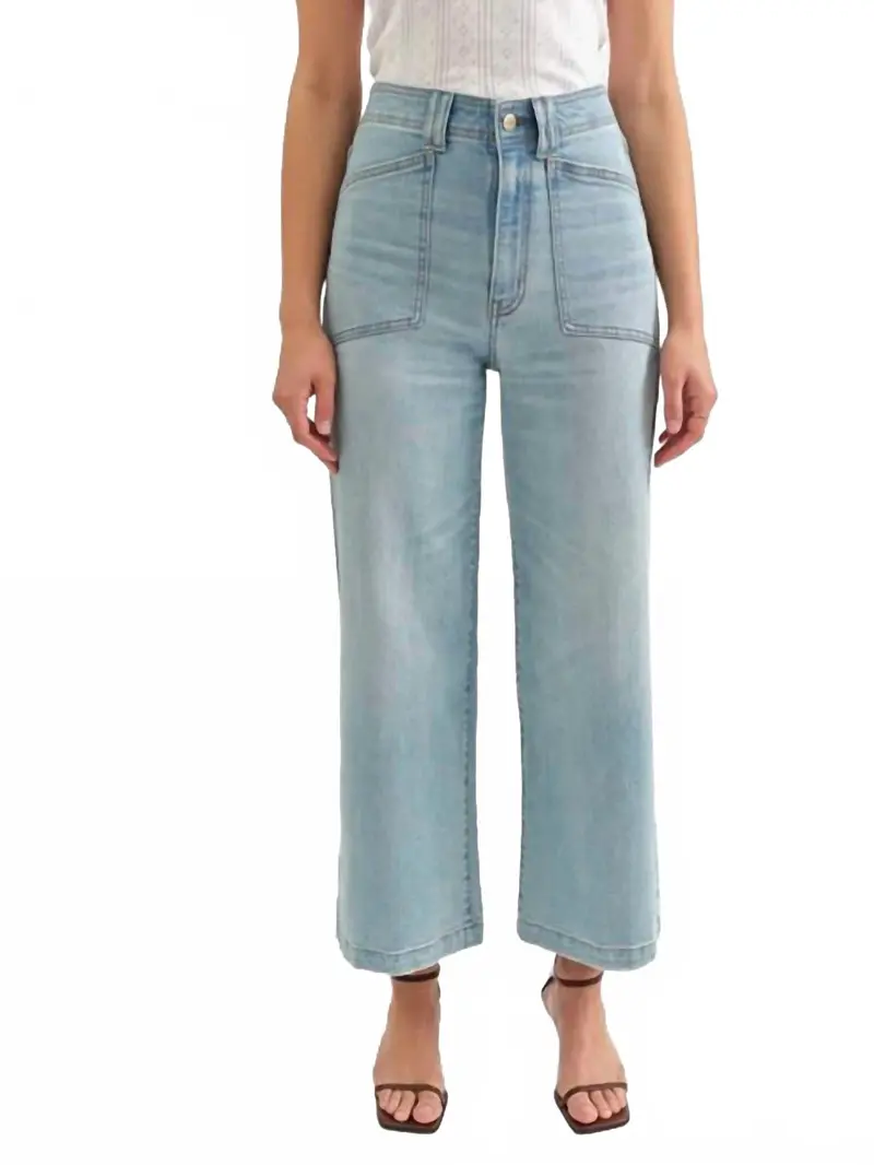 Valley Girl High Rise Wide Leg Ankle Jeans In Romcom 1