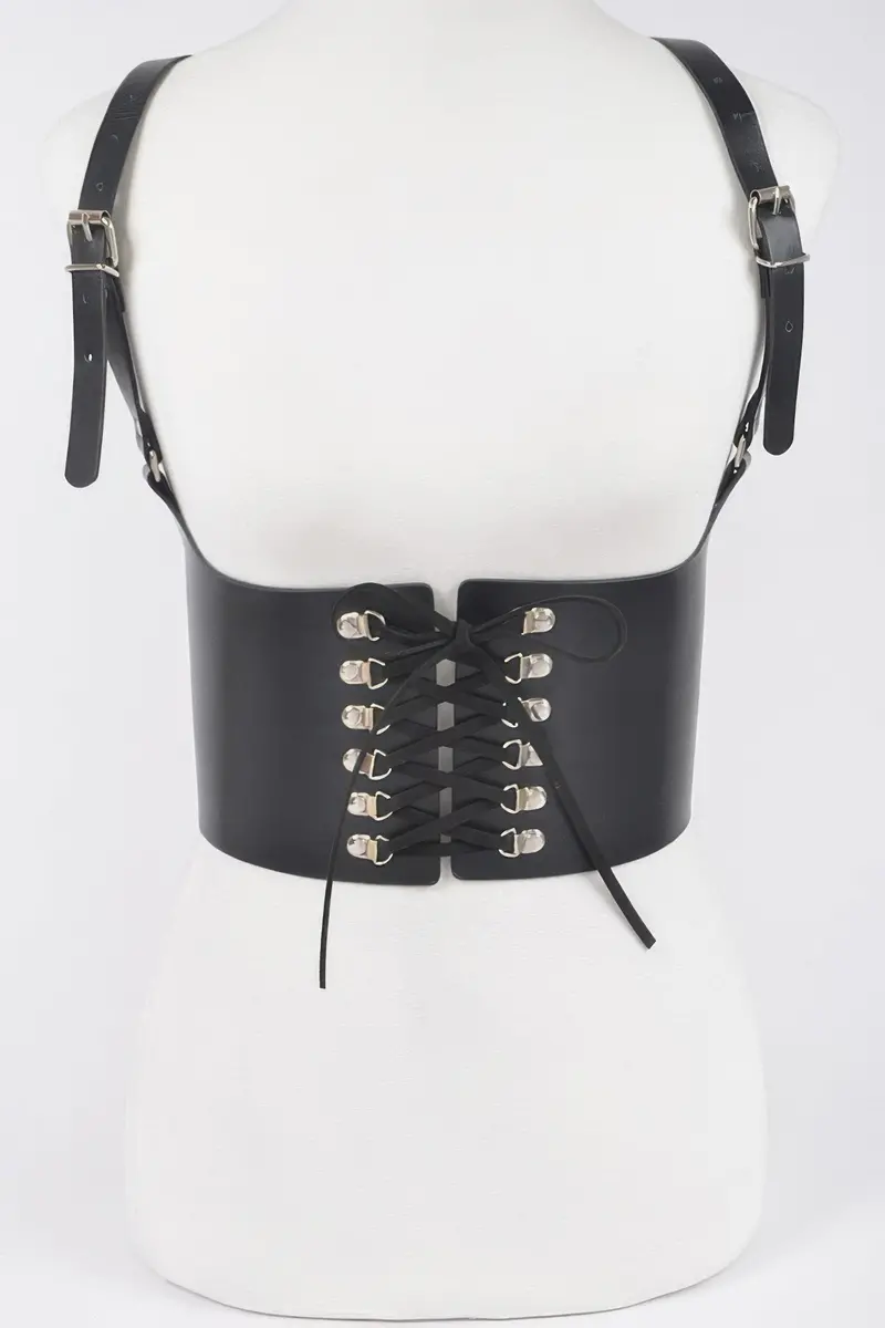 Vegan Leather Corset Harness Belt 1