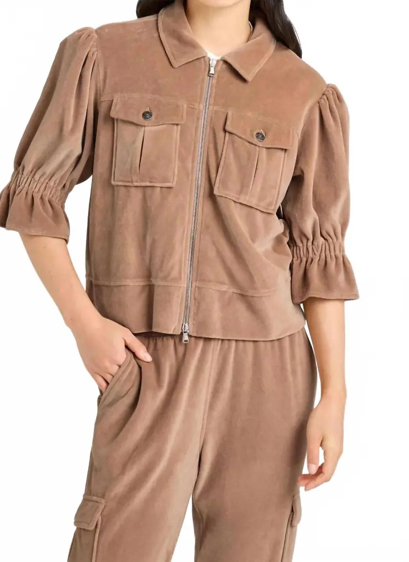 Velour Holly Jacket In Mocha 1
