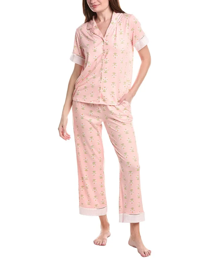 Vera Bradley 2Pc Notch Collar Top & Pant Pajama Set 1