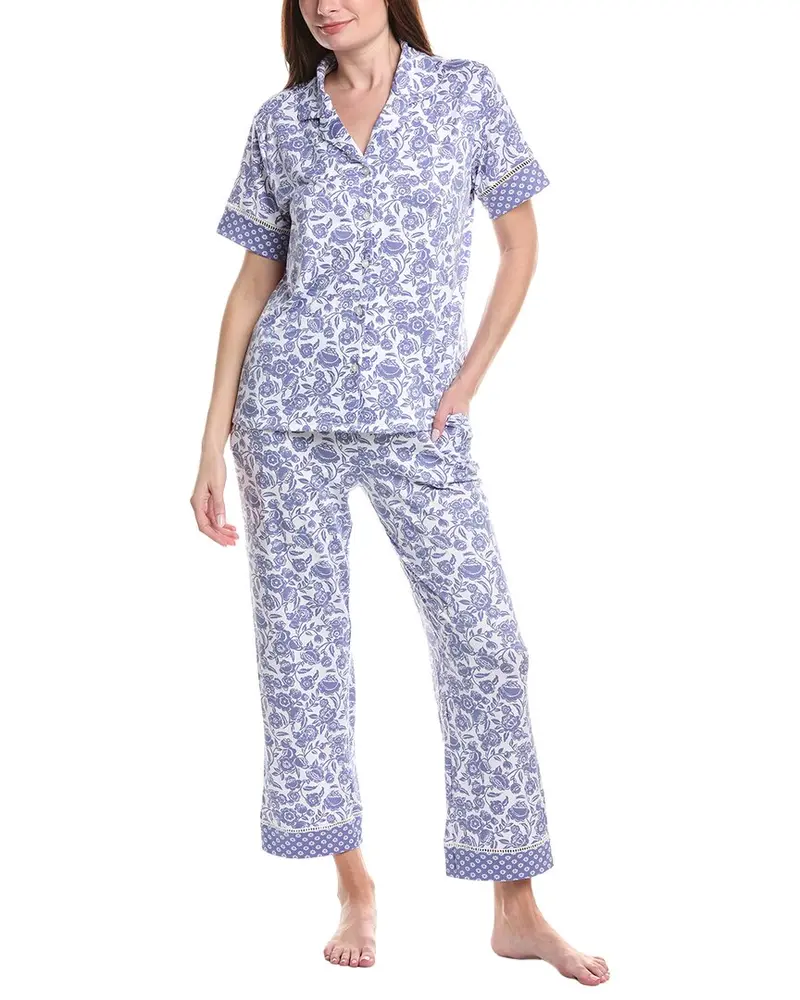 Vera Bradley 2Pc Notch Collar Top & Pant Pajama Set 1
