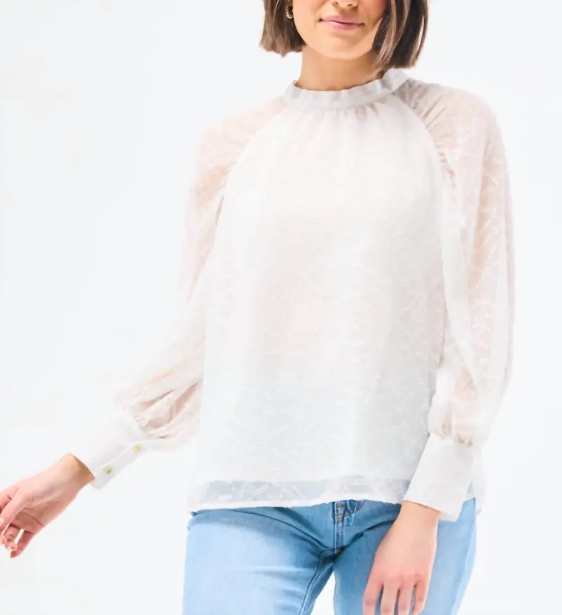 Veronica Raglan Sleeve Top In Marshmallow 1