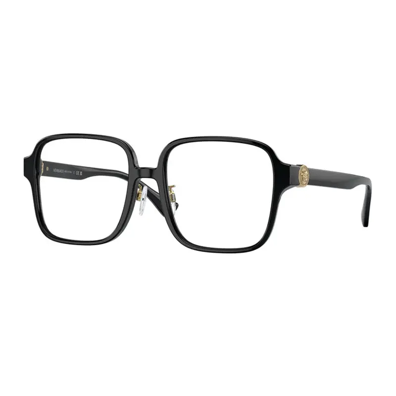 Versace Eyeglasses Square Full Rim, Black Frame And Clear Demo Lenses Lens Ve3333dgb1 1