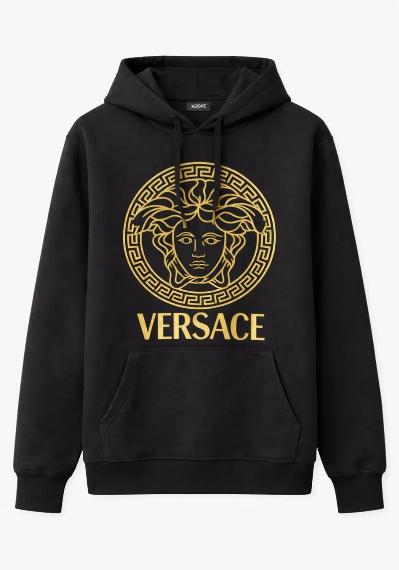 Versace Medusa Black Cotton Hoodie 1