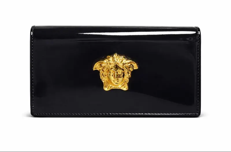 Versace Patent Leather Medusa Chain Wallet 1
