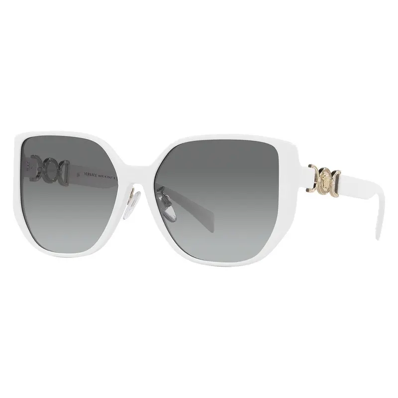 Versace Sunglasses Cat Eye Full Rim, White Frame And Grey Gradient Lens Ve4449d314/11 1