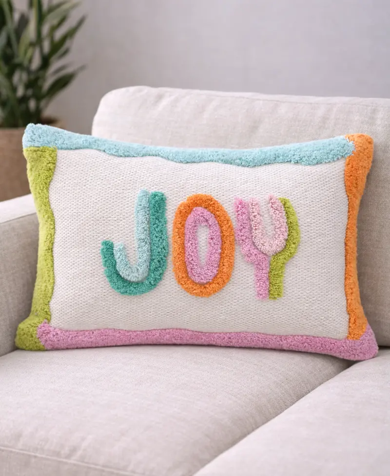 Vibhsa Playful Tufted Joy Decorative Lumbar Pillow, 14" X 20" 1