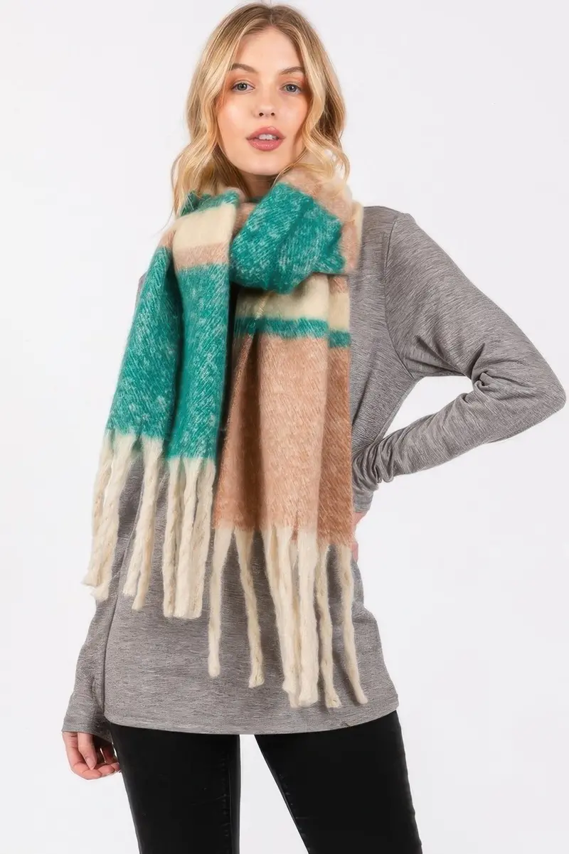 Vibrant Multi-Stripe Soft Winter Wrap Scarf 1