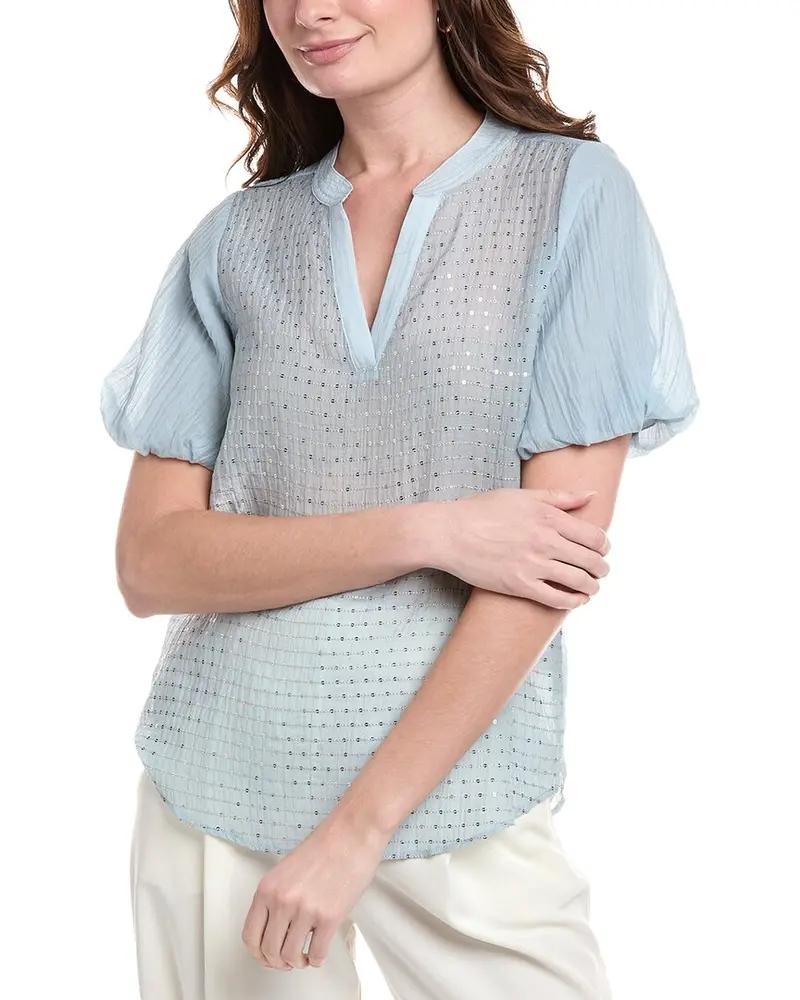 Vince Camuto Embroidered Sequin Blouse 1