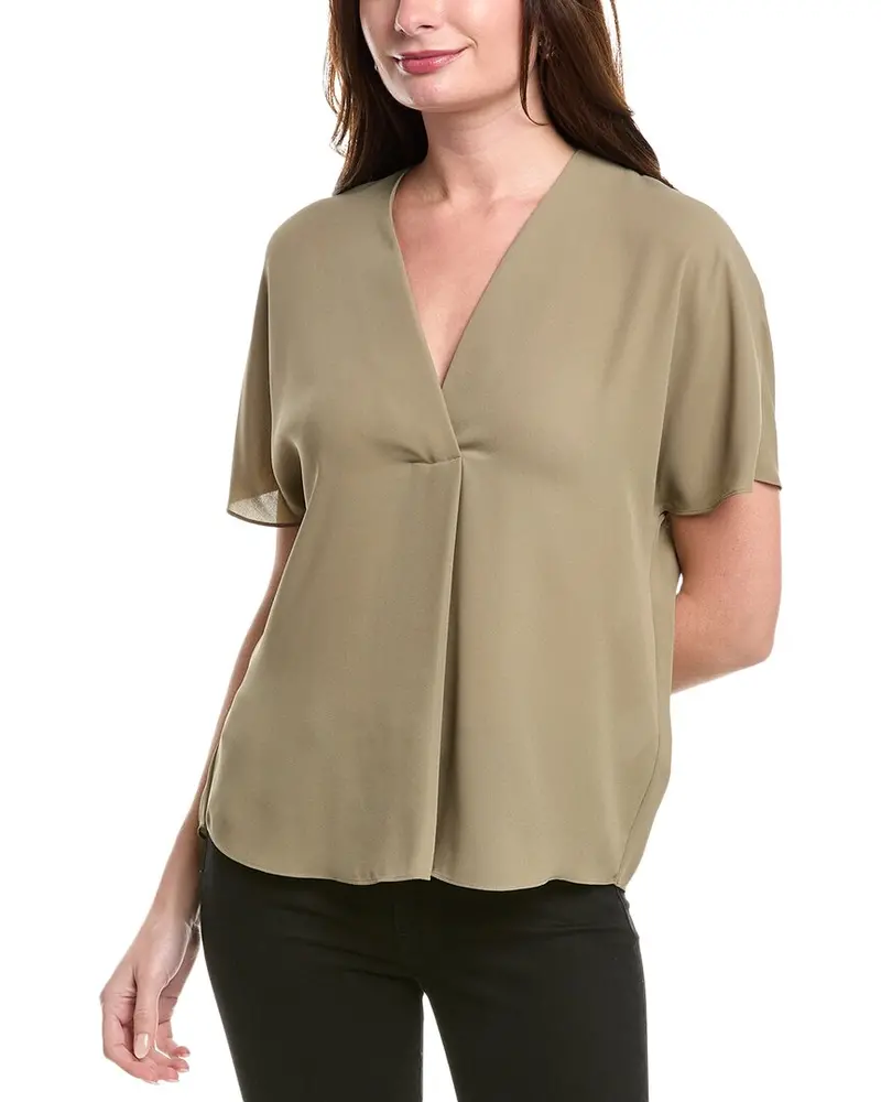 Vince Crepe V-Neck Blouse 1