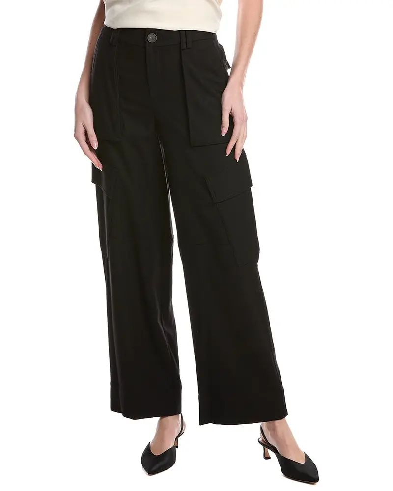 Vince Flannel Wide Leg Raver Wool-Blend Pant 1