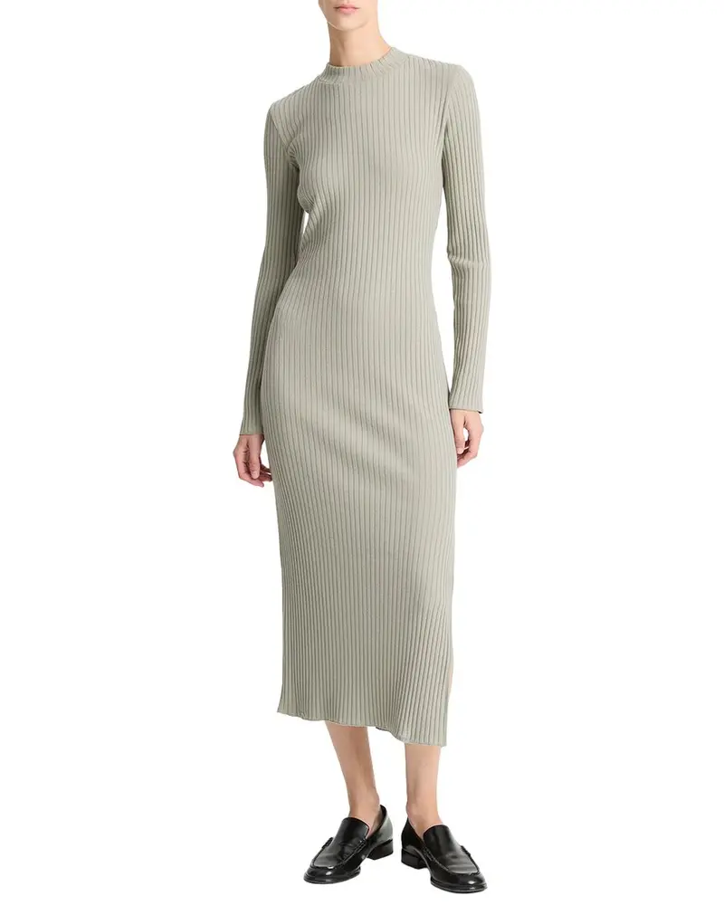 Vince Rib High Crew Neck Dress 1