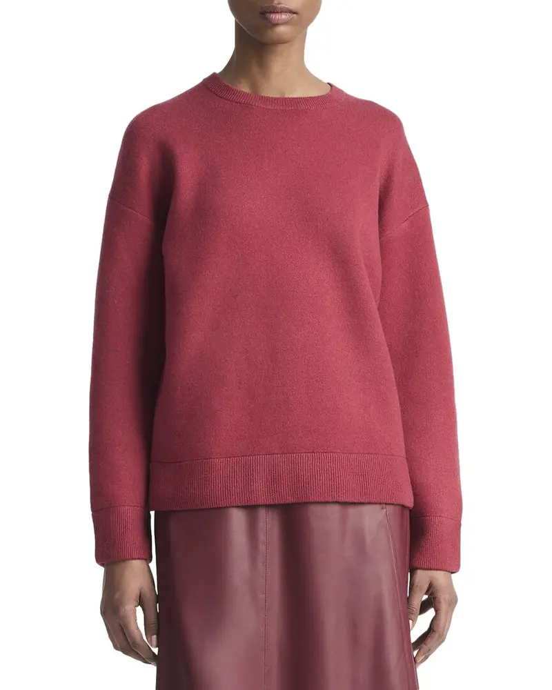 Vince Structured Crewneck Wool-Blend Pullover 1