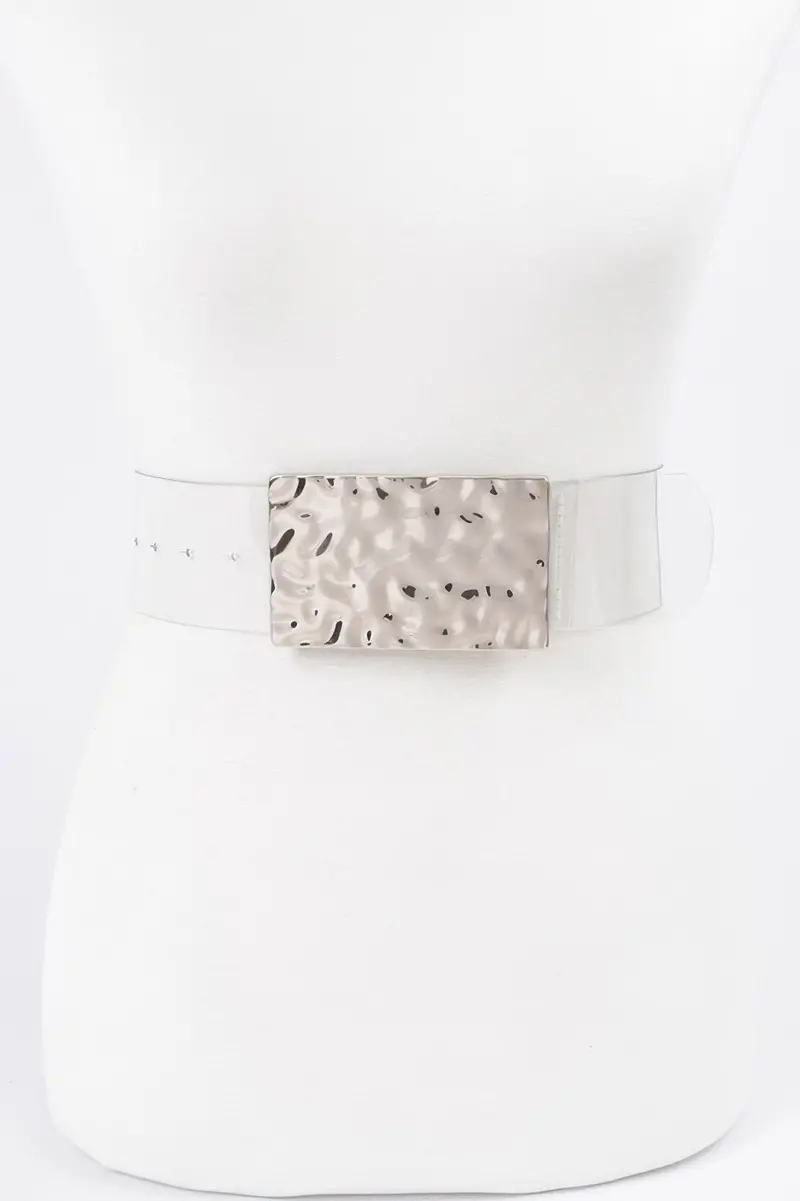 Vintage Metal Buckle Clear Belt 1