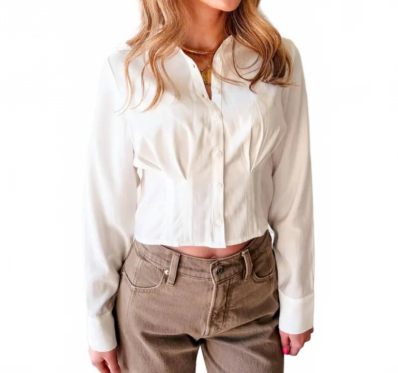 Violetta Button Up Shirt In White 1