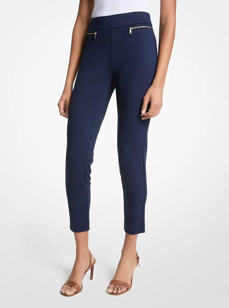 Viscose Blend Zip Pants 1