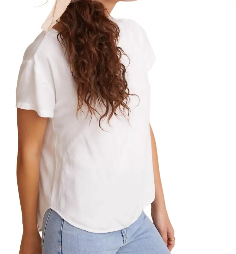 Vneck Tee In White 1