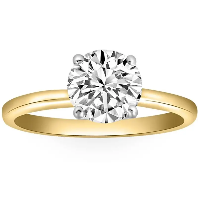 Vs 1 1/2Ct Moissanite 4Prong Solitaire Engagement Ring In White Or Yellow Gold 1