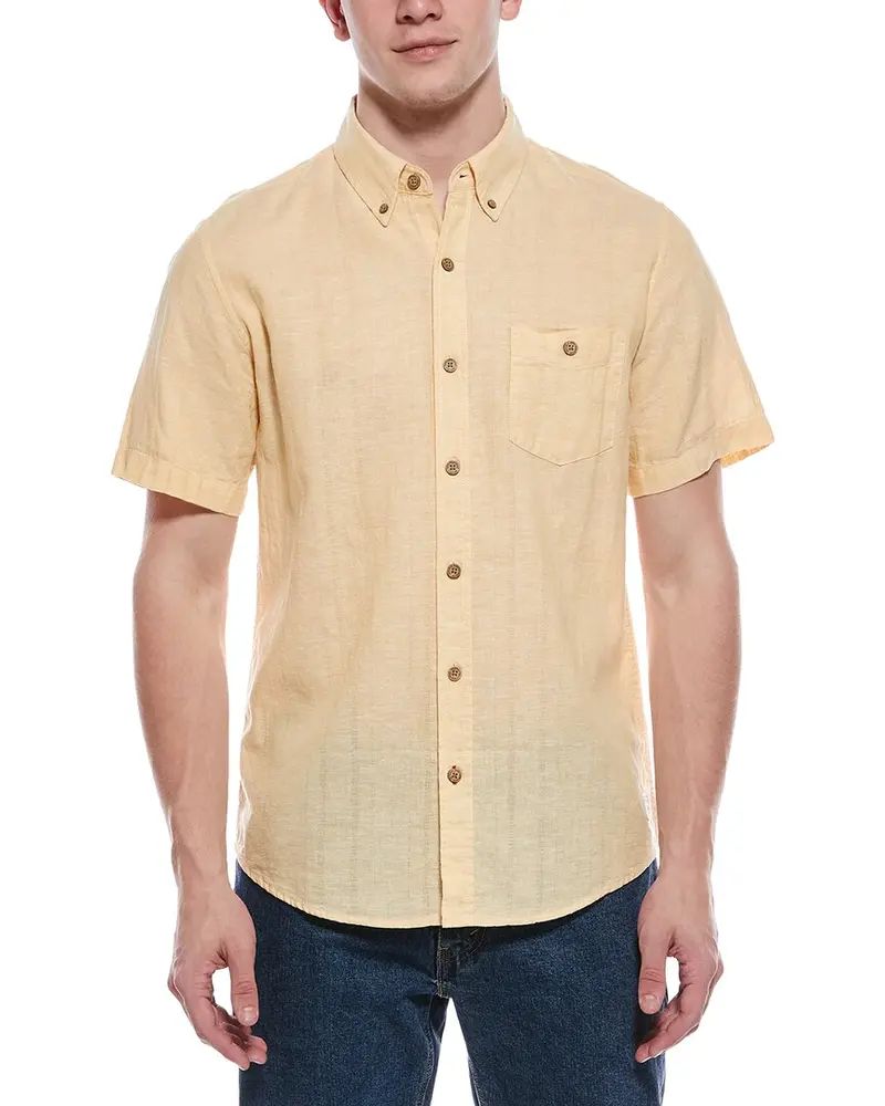 Weatherproof Vintage Linen-Blend Vertical Dobby Shirt 1