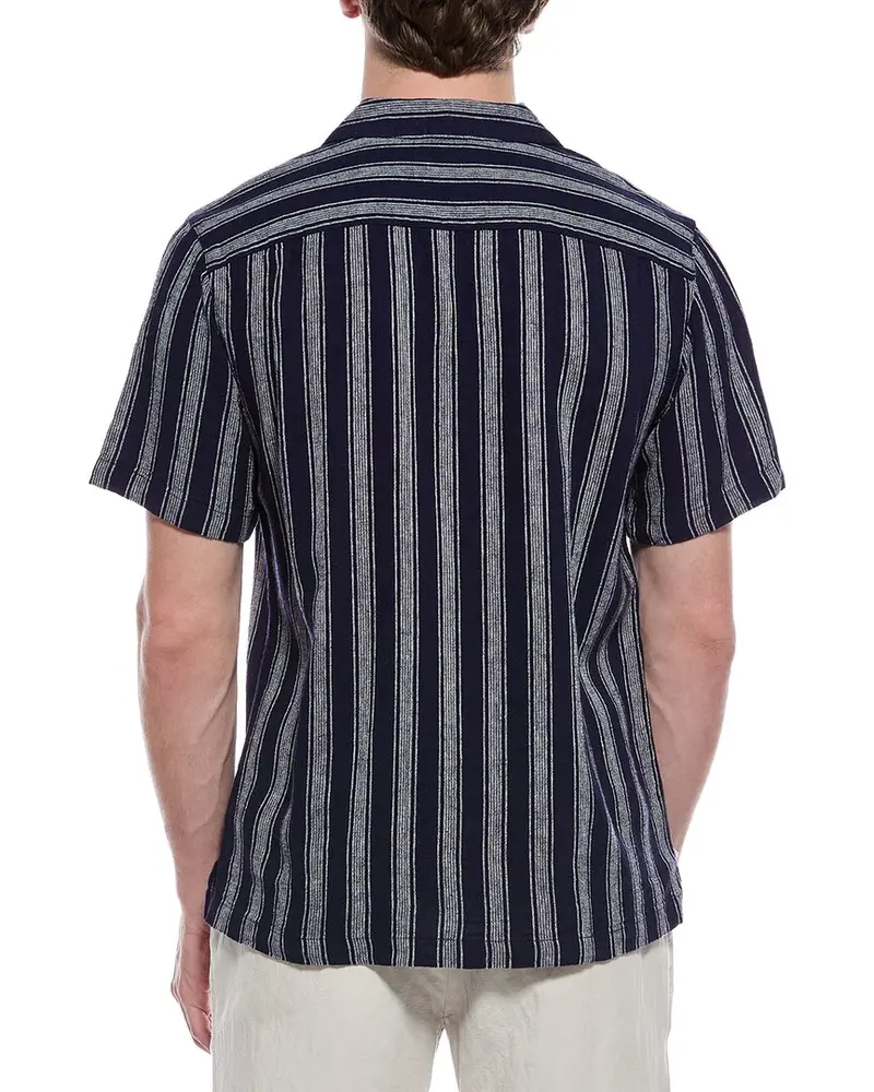 Weatherproof Vintage Linen-Blend Vertical Stripe Shirt 2