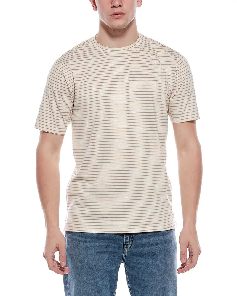 Weatherproof Vintage Stretch Dobby Striped Crewneck T-Shirt 1